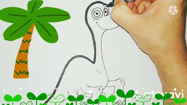 рисуем милого динозаврика /How to draw a dinosaur ? смотреть онлайн