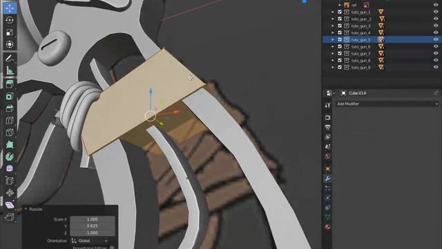 tutorial blender - création d'une arme: modélisation final et orientation des faces facile débutan смотреть онлайн