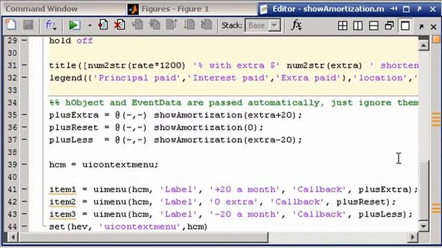 MATLAB tutorial: Context menus in an amortization application смотреть онлайн