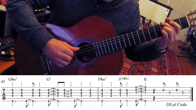 One Note Samba guitar tab in E- AC Jobim смотреть онлайн