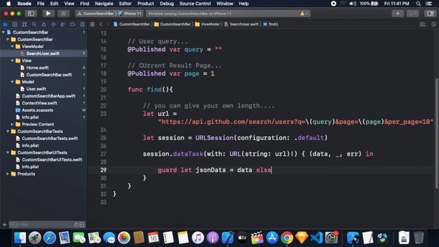 SwiftUI Custom Search Bar With Pagination - JSON Parsing - SwiftUI 2.0 Tutorials смотреть онлайн