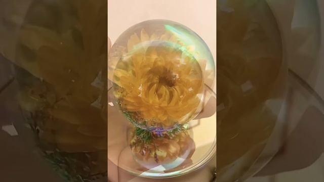 Авторское стекло Юлии Куракиной. Астра желтая малая 6 см смотреть онлайн