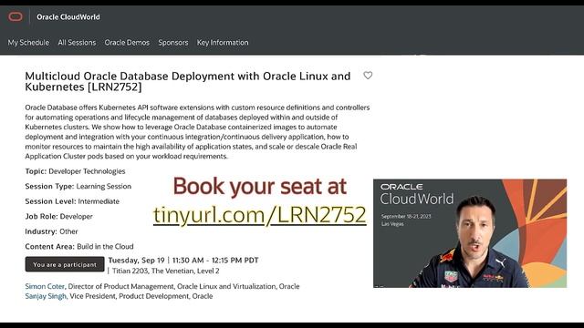 Oracle Cloud World - LRN2752 - Multicloud Oracle Database Deployment with Oracle Linux & Kubernetes смотреть онлайн