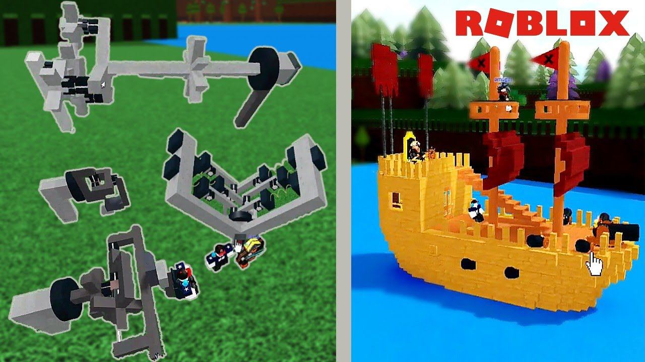 КРУТЫЕ МЕХАНИЗМЫ , ПУШКА ГАГАРИНА И КОРАБЛЬ в Build A Boat Roblox
