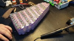 Пайка батареи для электро-велосипеда 14S8P 21AH