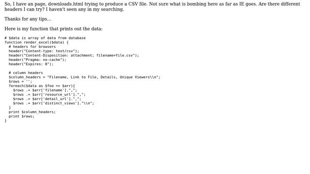 PHP Displaying CSV File in Internet Explorer (2 Solutions!!) смотреть онлайн