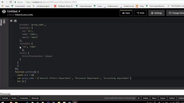 vue-table Specify the column name to be grouped into groupBy смотреть онлайн