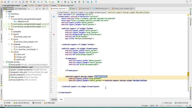 Navigation Drawer Demo and Tutorial for Android Studio HD смотреть онлайн