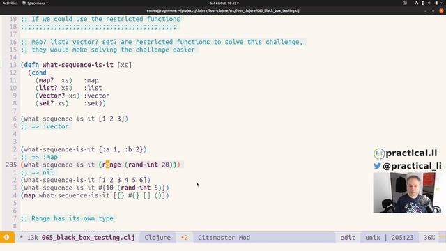 Practicalli Clojure 47 - 4Clojure 64 - writing a simple parser to check argument type смотреть онлайн