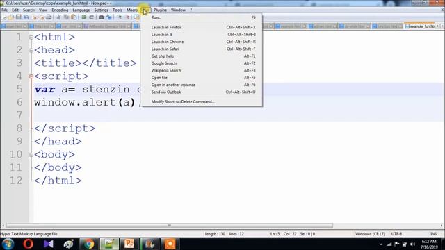 JavaScript window.alert() function/method| practical of window.alert () using notepad++ смотреть онлайн