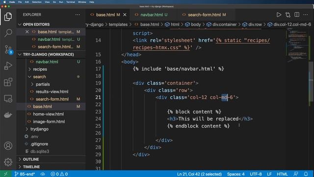 85 - Adding Bootstrap & the tip of the Bootstrap Iceberg - Python & Django 3.2 Tutorial Series смотреть онлайн