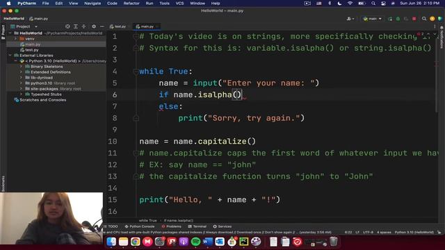 Python String Methods | isalpha() | User Inputs смотреть онлайн