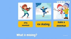 Winter Activities ❄️ | Vocabulary with games | Video Flashcards. Learn English For Kids