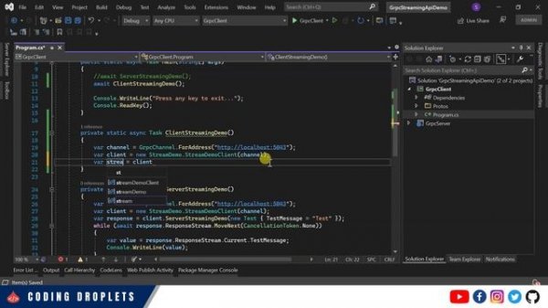 gRPC C# Tutorial [Part 3] - gRPC Streaming DotNet - Stream API DotNet - gRPC Course C#
