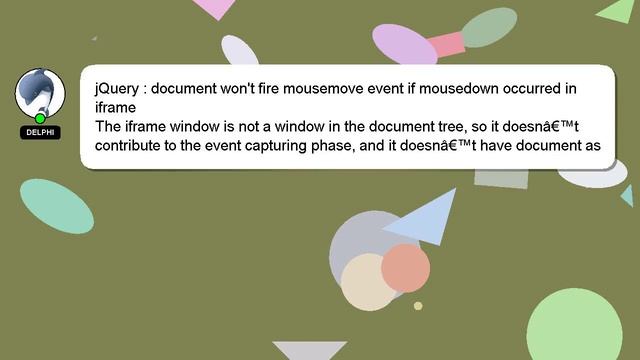 jQuery : document won't fire mousemove event if mousedown occurred in iframe смотреть онлайн