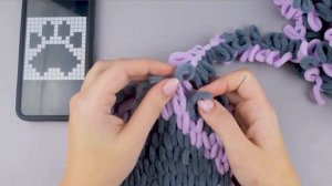 КАК ВЯЗАТЬ пряжей Alize Puffy More | Двусторонний ПЛЕД С РИСУНКОМ