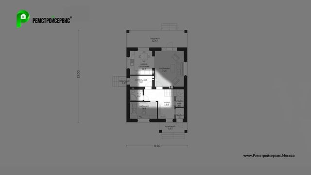 Проект дома в немецком стиле. Дом с мансардой, террасой и балконом. Архион М-253 смотреть онлайн