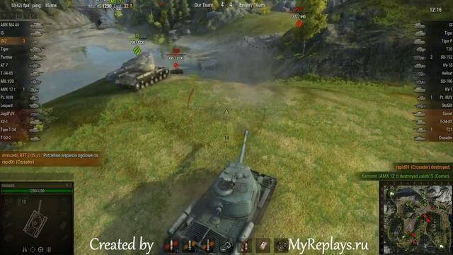WOT: Mauntain Pass - IS-2 - 8 frags - смотреть онлайн