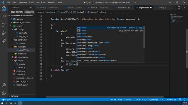 Authentication with JSON Web Tokens using NodeJS, Express, Typescript & MySQL смотреть онлайн