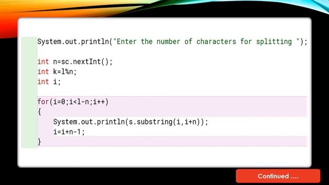 Program to equally split a sentence and store in an array смотреть онлайн