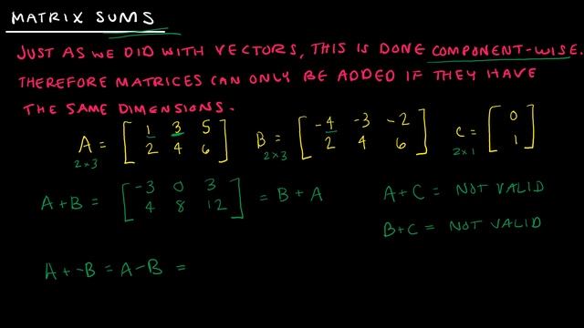 Linear Algebra 2.1.1 Matrix Operations - Sums and Scalar Multiples смотреть онлайн
