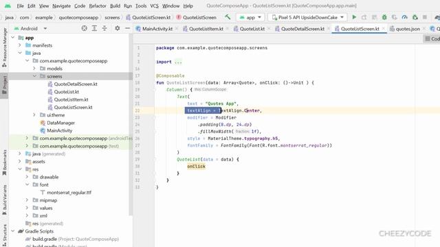 Jetpack Compose - Quotes App | State Management + Screen Design | CheezyCode Hindi смотреть онлайн