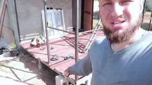 Веранда к дому своими руками из проф.трубы / DIY терраса