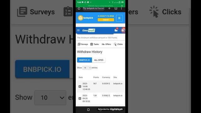bnbpick.io withdraw proof and conversion of points / dollar into BNB crypto currency смотреть онлайн