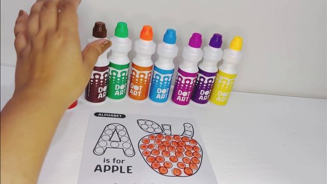 Dot marker activity| A for Apple| Dot an apple and stamp| Fun educational videos for kids#kids смотреть онлайн