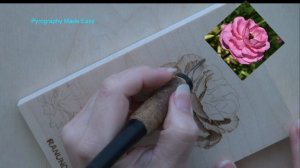 Wood burning - Ranunculus Flower - pyrography tutorial