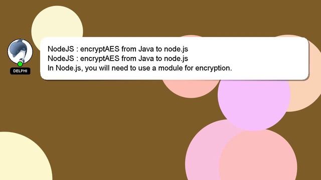 NodeJS : encryptAES from Java to node.js смотреть онлайн