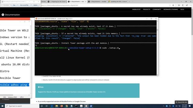 Installing Ansible Tower on a Windows Machine using WSL2 (Windows Subsystem For Linux) смотреть онлайн