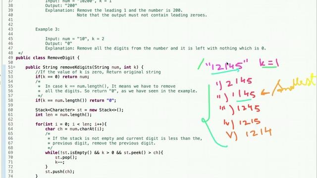 Remove K Digits | Remove K Digits LeetCode Solution Java | LeetCode 402 смотреть онлайн