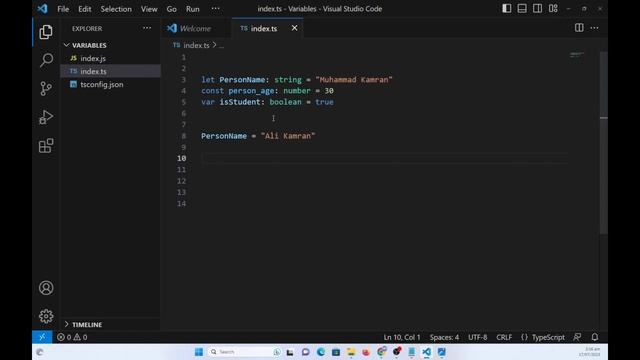 How to declare a variable in TypeScript. With code example on TypeScript Insights смотреть онлайн