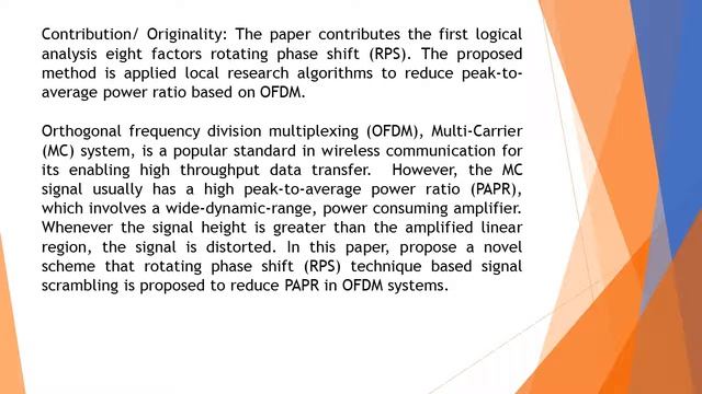 PAPR Reduction Using Eight Factors Rotating Phase Shift Technique Based on Local Search Algorithm i смотреть онлайн