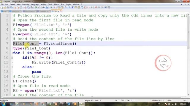 PYTHON PROGRAM TO READ A FILE AND COPY ONLY THE ODD LINES INTO A NEW FILE #pythonprogramming #pytho смотреть онлайн