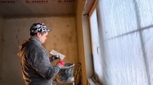Как штукатурить оконные откосы,обучающее видео #штукатурка #откосы #как #как_штукатурить
