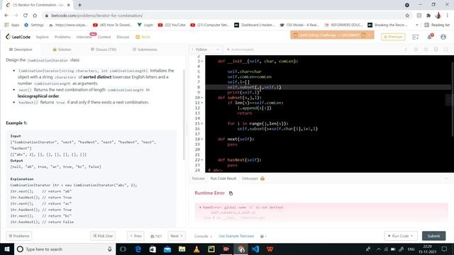 1286. Iterator for Combination | Medium Level Interview Question Full Explanation in Python смотреть онлайн