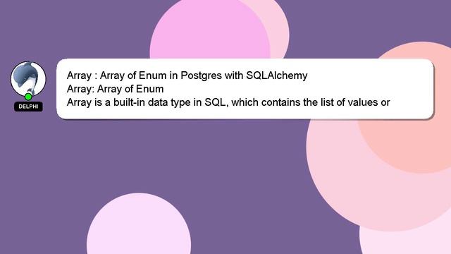 Array : Array of Enum in Postgres with SQLAlchemy смотреть онлайн