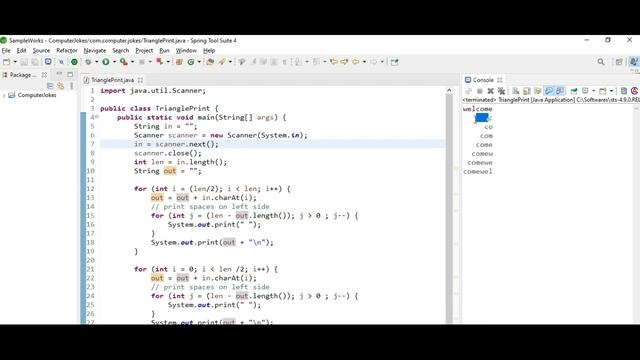 Print right triangle pattern by given odd length string | Learn to crack interview. #right_triangle смотреть онлайн