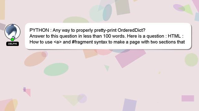 PYTHON : Any way to properly pretty-print OrderedDict? смотреть онлайн