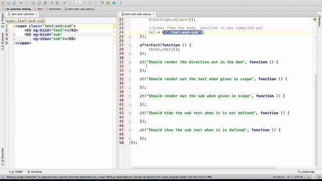8) Angular/Jasmine, Testing Directives W/ External Templates смотреть онлайн