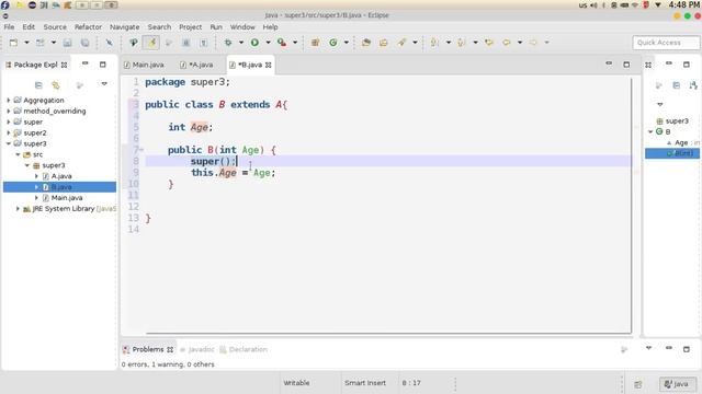 121 Java Super with constructor args كلمة سوبر في جافا смотреть онлайн