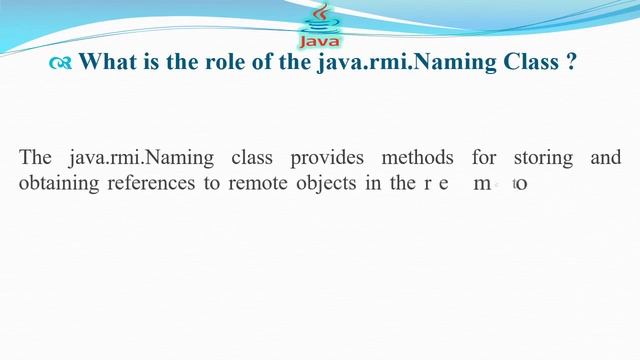 What is the role of the java rmi Naming Class | JAVA INTERVIEW QUESTIONS AND ANSWERS смотреть онлайн