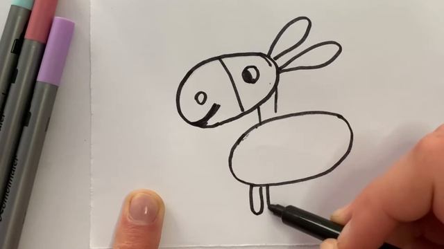 How to draw very easy a donkey ! Cum să desenez un măgăruș? Как нарисовать осел быстро ?! смотреть онлайн