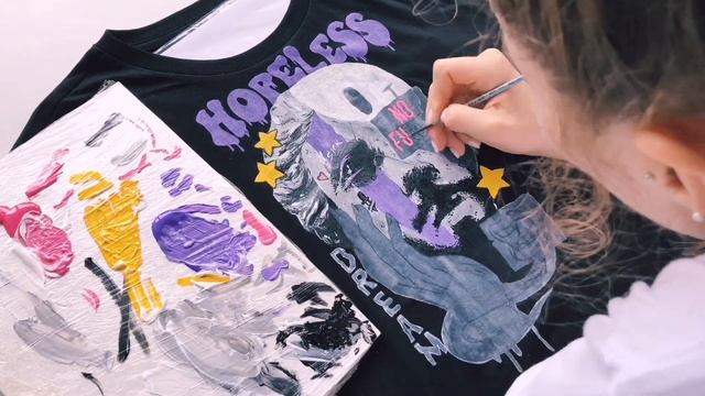 Роспись черной футболки I РОСПИСЬ ОДЕЖДЫ смотреть онлайн