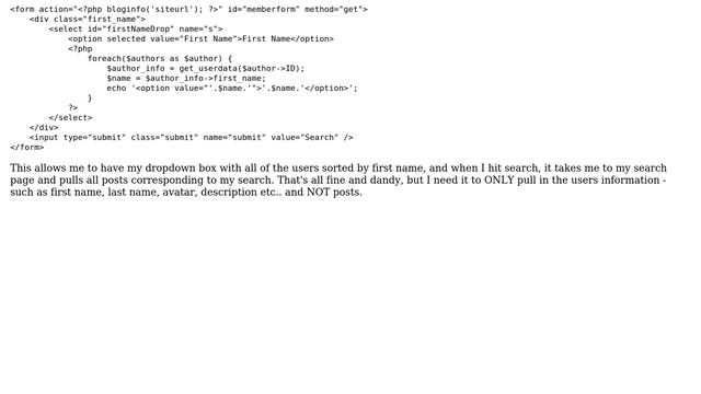Wordpress: Custom search form to display users only смотреть онлайн
