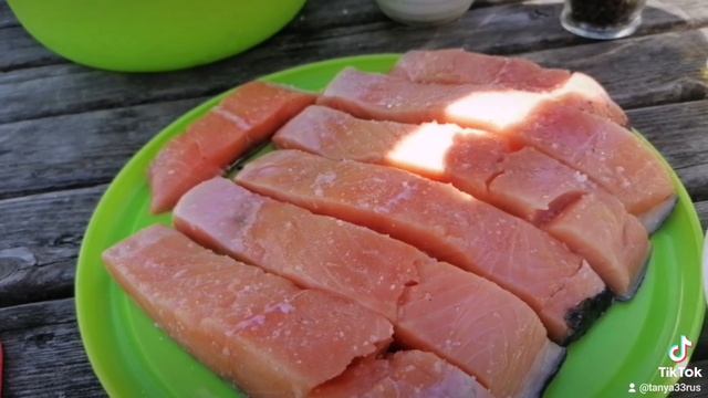 Лосось на мангале. Шашлык из Лосося. #шашлык #лосось #шашлыкизлосося #повкусу#рыбанакостре #готовка