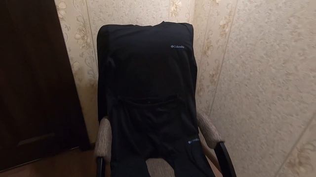 Термобелье Columbia черное на флисе. Комплект зимнее белье до  25C°. Высокое качество