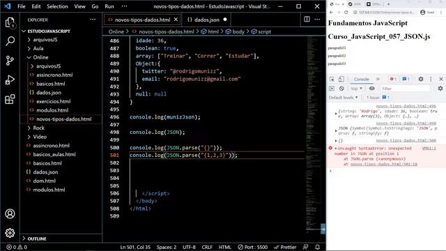 Programação - JavaScript - #057 - JSON смотреть онлайн